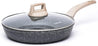 CAROTE Non Stick Frying Pan Skillet, Nonstick Granite Fry Pan with Glass Lid, Egg Pan Omelet Pans, Stone Cookware Chef's Pan, PFOA Free (Classic Granite, 10-Inch)